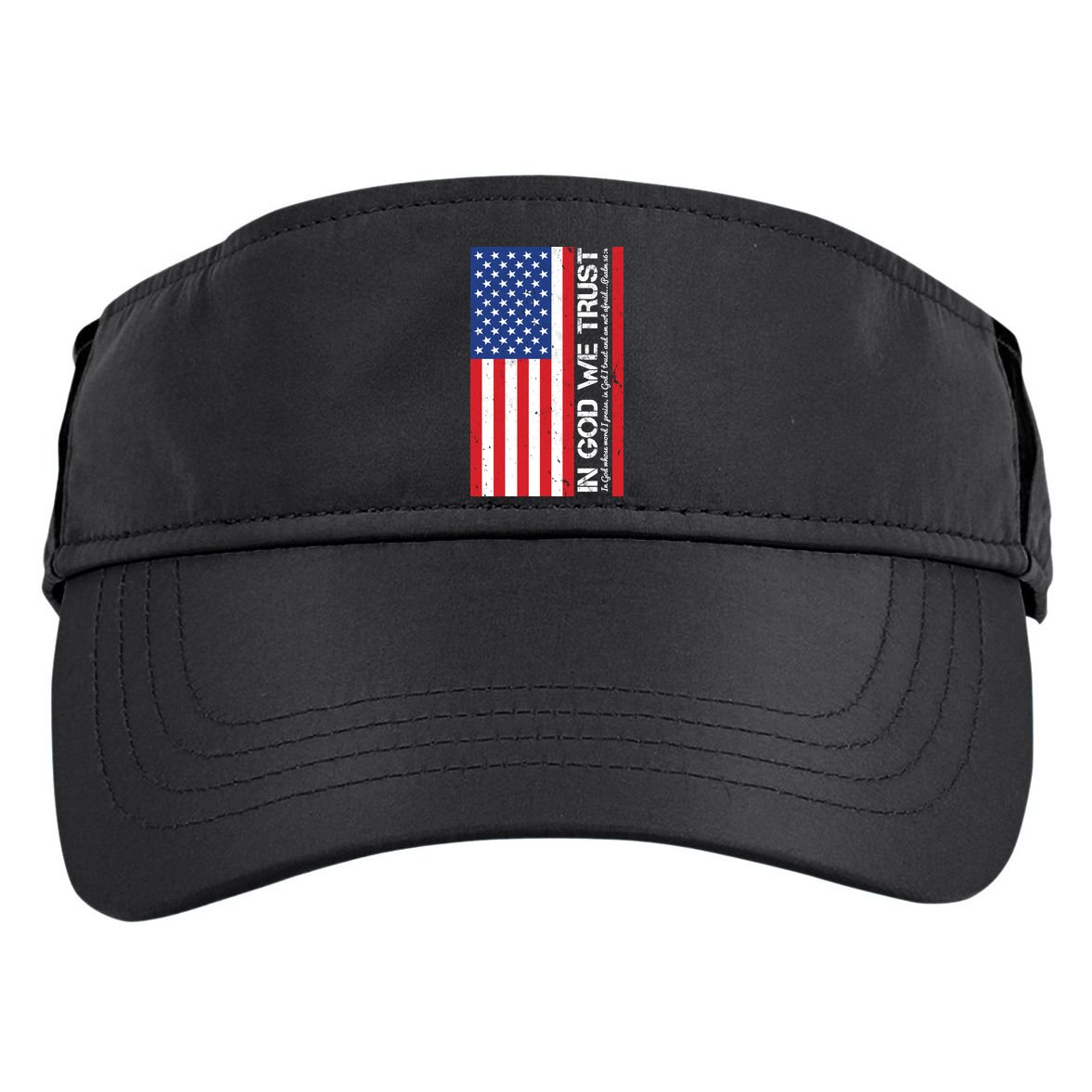 In God We Trust Psalm 56:4 US Flag Adult Drive Performance Visor