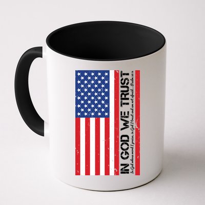In God We Trust Psalm 56:4 US Flag Mug