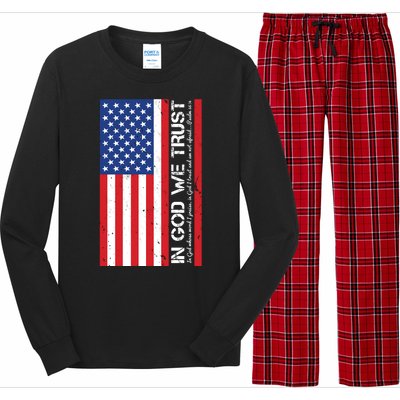 In God We Trust Psalm 56:4 US Flag Long Sleeve Pajama Set