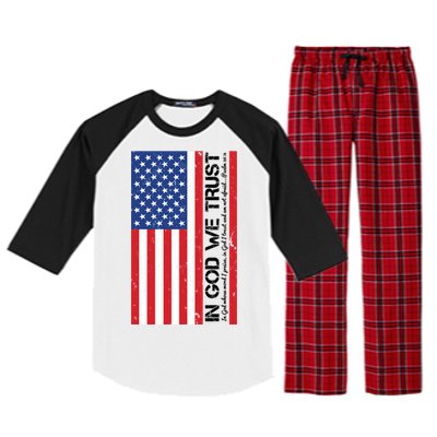 In God We Trust Psalm 56:4 US Flag Raglan Sleeve Pajama Set