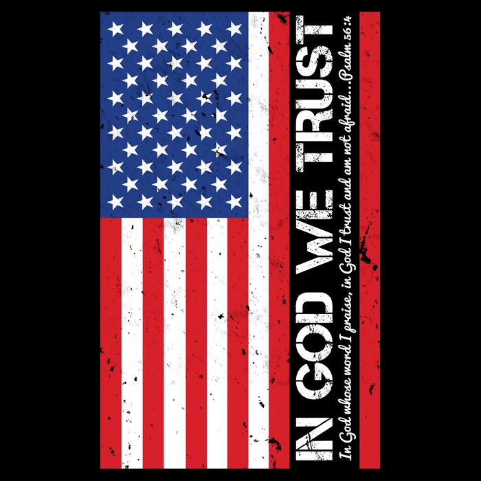 In God We Trust Psalm 56:4 US Flag 16 in Basic Backpack