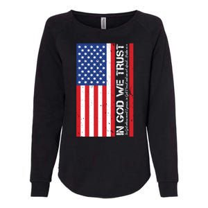 In God We Trust Psalm 56:4 US Flag Womens California Wash Sweatshirt