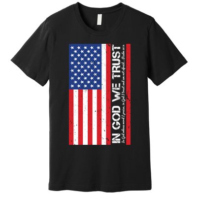 In God We Trust Psalm 56:4 US Flag Premium T-Shirt