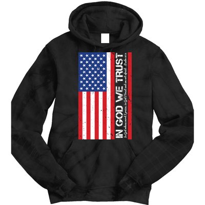 In God We Trust Psalm 56:4 US Flag Tie Dye Hoodie