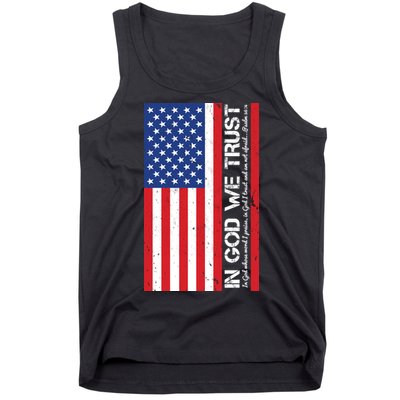 In God We Trust Psalm 56:4 US Flag Tank Top