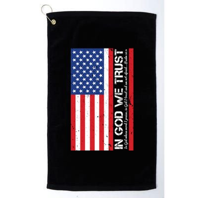 In God We Trust Psalm 56:4 US Flag Platinum Collection Golf Towel