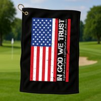 In God We Trust Psalm 56:4 US Flag Golf Towel