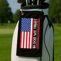 In God We Trust Psalm 56:4 US Flag Golf Towel