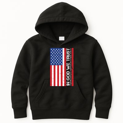 In God We Trust Psalm 56:4 US Flag Kids Hoodie