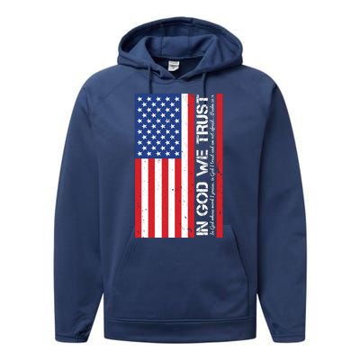 In God We Trust Psalm 56:4 US Flag Performance Fleece Hoodie