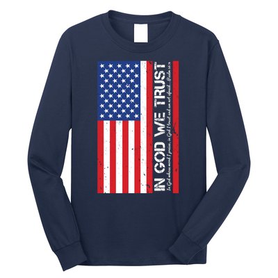 In God We Trust Psalm 56:4 US Flag Long Sleeve Shirt