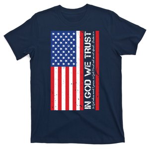 In God We Trust Psalm 56:4 US Flag T-Shirt