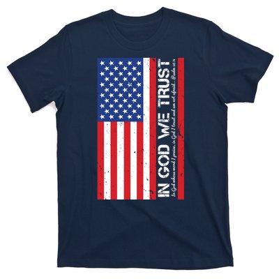 In God We Trust Psalm 56:4 US Flag T-Shirt