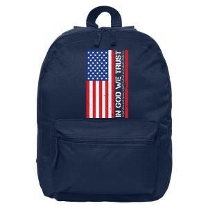 In God We Trust Psalm 56:4 US Flag 16 in Basic Backpack