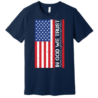 In God We Trust Psalm 56:4 US Flag Premium T-Shirt