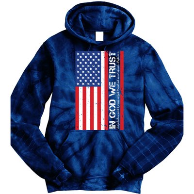 In God We Trust Psalm 56:4 US Flag Tie Dye Hoodie