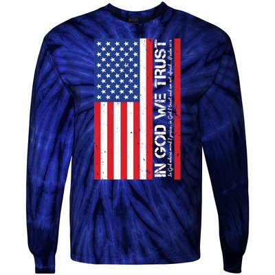 In God We Trust Psalm 56:4 US Flag Tie-Dye Long Sleeve Shirt