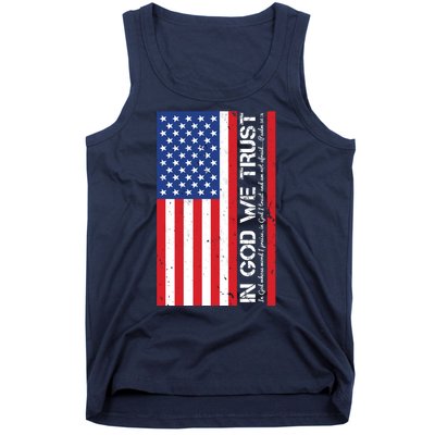 In God We Trust Psalm 56:4 US Flag Tank Top