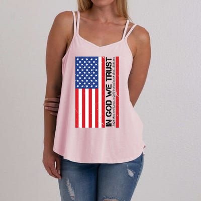 In God We Trust Psalm 56:4 US Flag Women's Strappy Tank