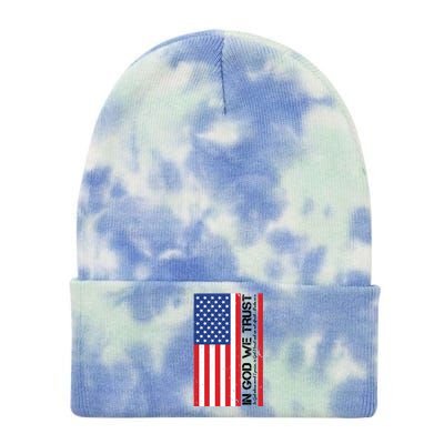 In God We Trust Psalm 56:4 US Flag Tie Dye 12in Knit Beanie