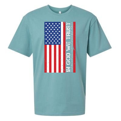 In God We Trust Psalm 56:4 US Flag Sueded Cloud Jersey T-Shirt