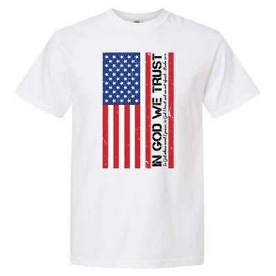 In God We Trust Psalm 56:4 US Flag Garment-Dyed Heavyweight T-Shirt