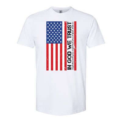 In God We Trust Psalm 56:4 US Flag Softstyle® CVC T-Shirt