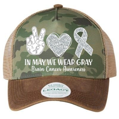 In May We Wear Gray Brain Cancer Awareness Legacy Tie Dye Trucker Hat