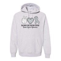 In May We Wear Gray Brain Cancer Awareness Premium Hoodie