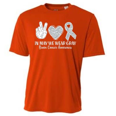 In May We Wear Gray Brain Cancer Awareness Cooling Performance Crew T-Shirt