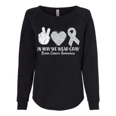 In May We Wear Gray Brain Cancer Awareness Womens California Wash Sweatshirt