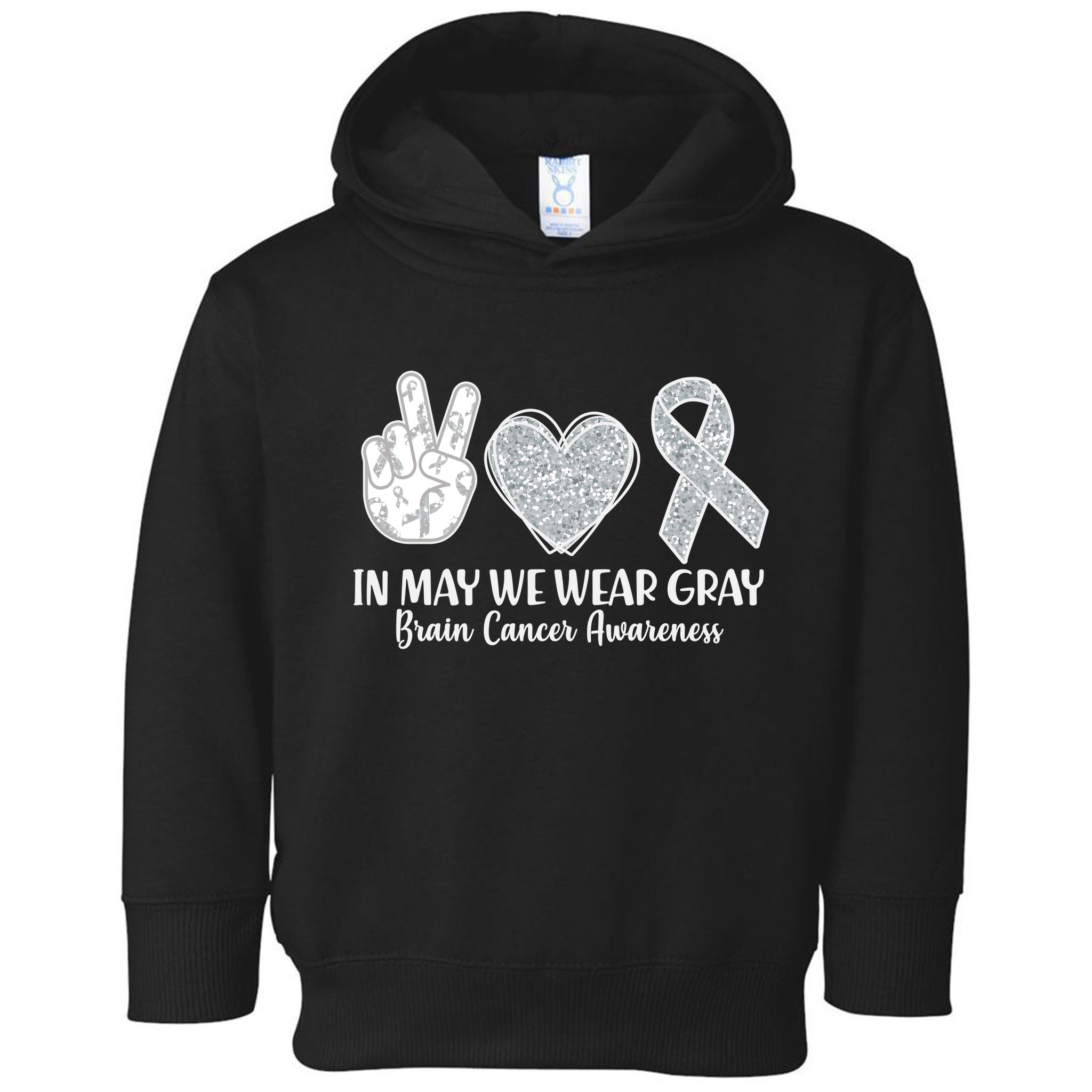 In May We Wear Gray Brain Cancer Awareness Toddler Hoodie