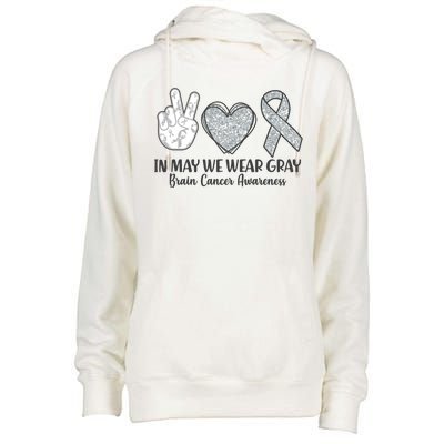 In May We Wear Gray Brain Cancer Awareness Womens Funnel Neck Pullover Hood