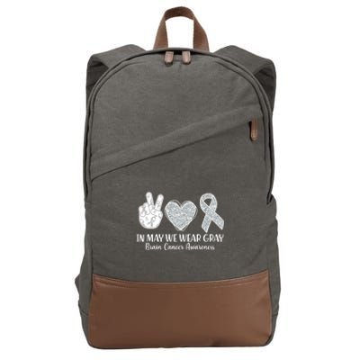 In May We Wear Gray Brain Cancer Awareness Cotton Canvas Backpack