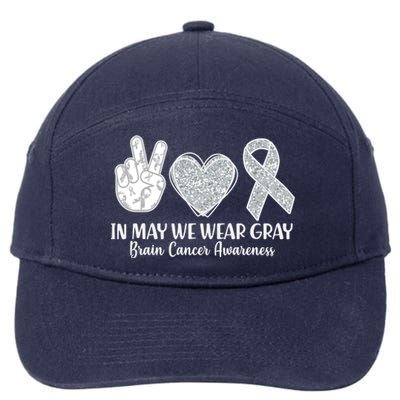 In May We Wear Gray Brain Cancer Awareness 7-Panel Snapback Hat