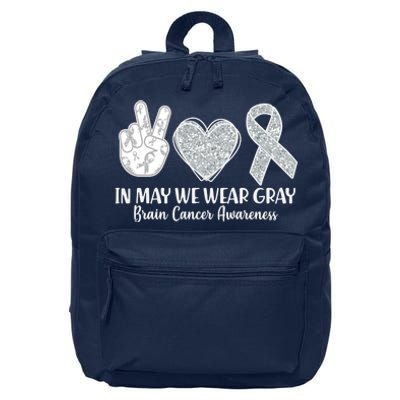 In May We Wear Gray Brain Cancer Awareness 16 in Basic Backpack