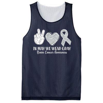 In May We Wear Gray Brain Cancer Awareness Mesh Reversible Basketball Jersey Tank