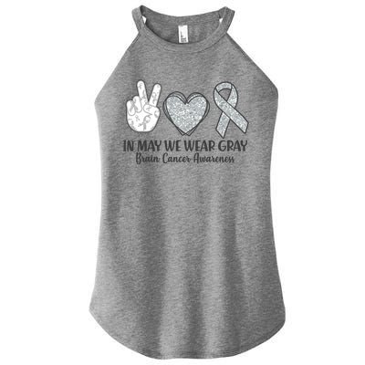 In May We Wear Gray Brain Cancer Awareness Women's Perfect Tri Rocker Tank