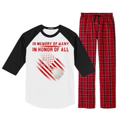 In Memory Of Many In Honor Of All Raglan Sleeve Pajama Set