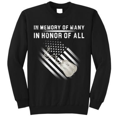 In Memory Of Many In Honor Of All Tall Sweatshirt