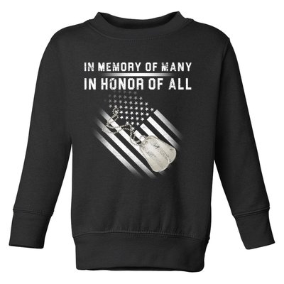In Memory Of Many In Honor Of All Toddler Sweatshirt