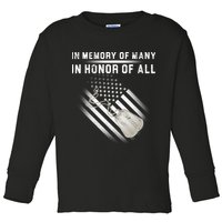 In Memory Of Many In Honor Of All Toddler Long Sleeve Shirt