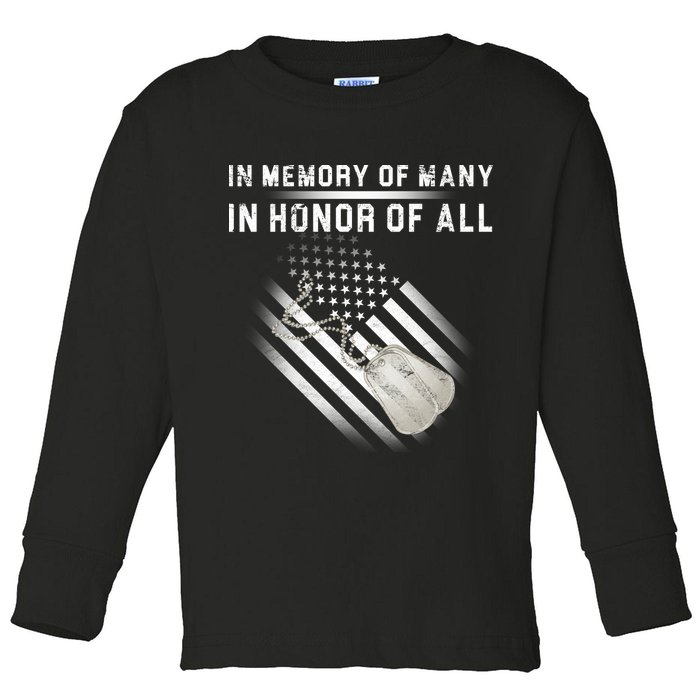 In Memory Of Many In Honor Of All Toddler Long Sleeve Shirt