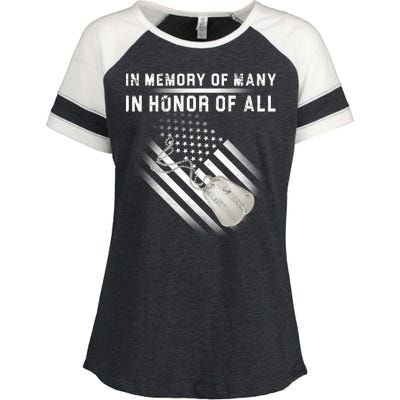 In Memory Of Many In Honor Of All Enza Ladies Jersey Colorblock Tee