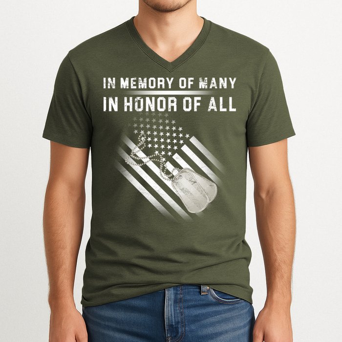 In Memory Of Many In Honor Of All V-Neck T-Shirt