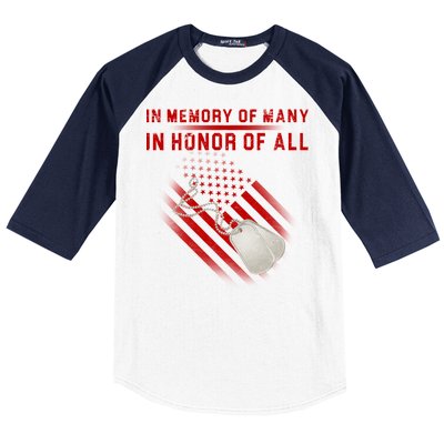 In Memory Of Many In Honor Of All Baseball Sleeve Shirt