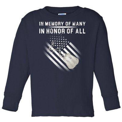 In Memory Of Many In Honor Of All Toddler Long Sleeve Shirt