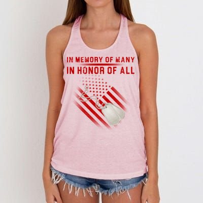 In Memory Of Many In Honor Of All Women's Knotted Racerback Tank