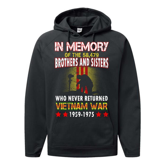 In Memory Of Vietnam Brothers And Sisters Performance Fleece Hoodie