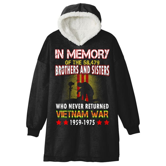 In Memory Of Vietnam Brothers And Sisters Hooded Wearable Blanket